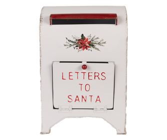 Karácsonyi postaláda, fém, többszínű, 20x14x30 cm