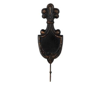 Fekete barna fém fali fogastartó 12x4x38 cm