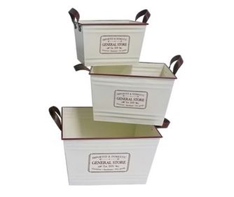 Set 6 ghivece flori fier 30 x 22 x 19,5, 35 x 27 x 22,5, 40 x 32 x 25 cm