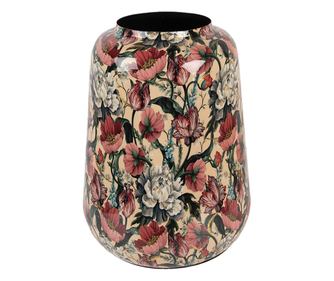 Virágos fém váza többszínű Ø 27x34 cm