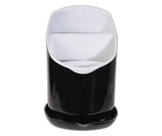 Поставка за прибори с табла Excellent Houseware, пластмаса, 12x11 см, черна