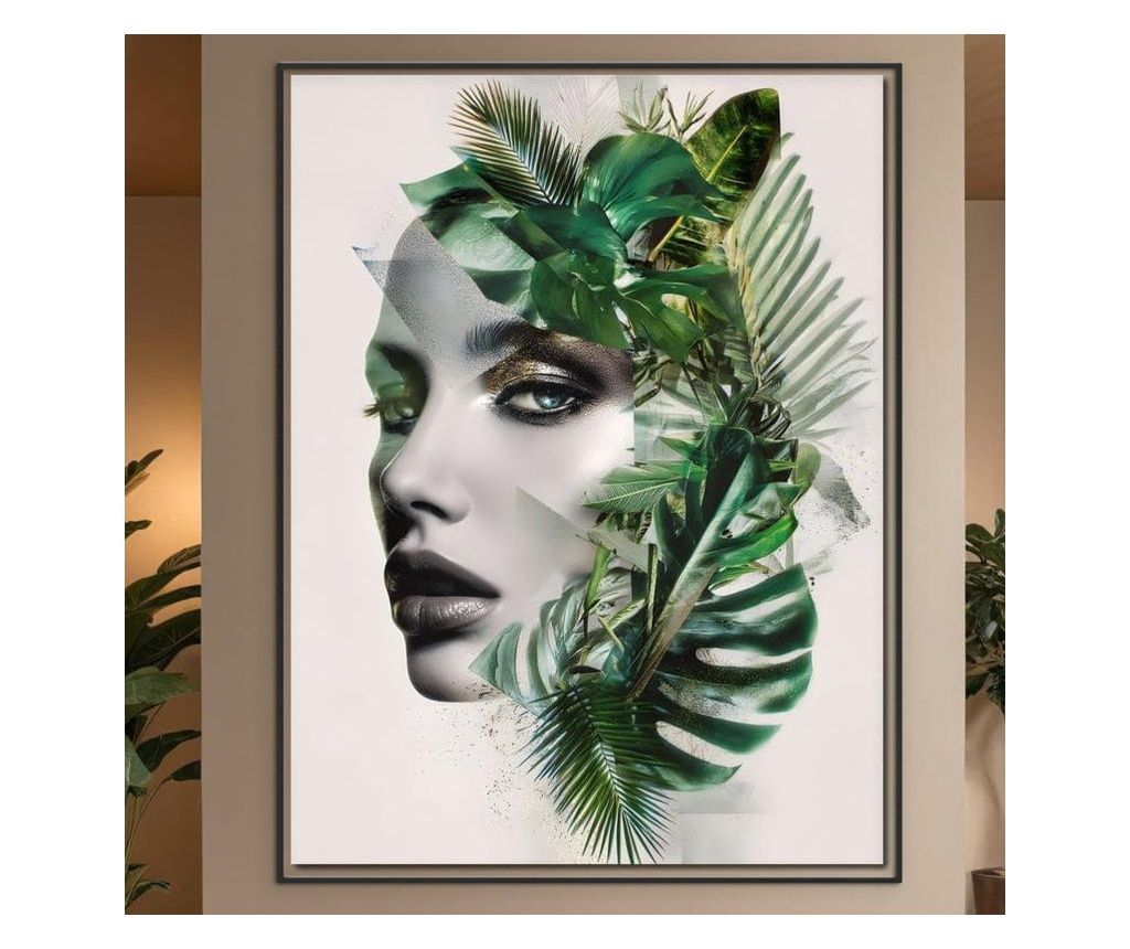 Premium Canvas Print, LuxCanva® G1237, Forest Breath, Green, Indoor, Nature, View, Silence, Botanical, Leaves, Muse, Art