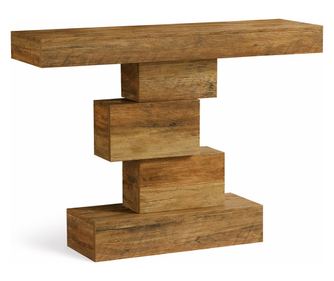 Okrasna dnevna soba konzolna miza / Hol, model Blackswan Design Vertigo, svetlo rjav les, 108x30x80 cm