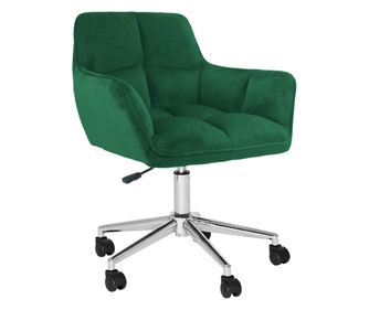 Σμαραγδί Πράσινη Βελούδινη Καρέκλα Γραφείου Hagrid 63x63x77/86 εκ.