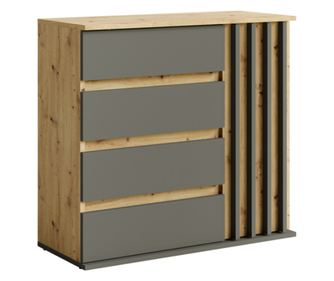 Predalnik DTD MDF Grafični hrast Artisan Deris 80x34x79,7 cm