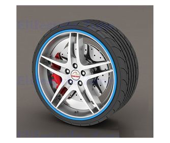 Комплект предпазители за джанти, AVEX, Premium качество, 4 пластмасови ринга, цвят СИН