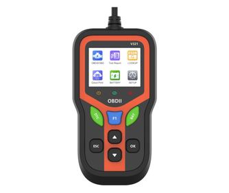 Techstar V321 OBD2 autódiagnosztikai teszter fejlett funkciókkal akkumulátorteszttel, motorhibák olvasásával/törlésével, adatfol