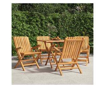 Сгъваеми градински столове, 4 бр., 61x67x90 см, Масивно тиково дърво