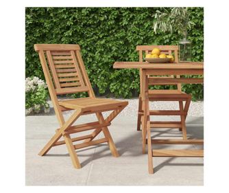 Сгъваеми градински столове, 2 бр., 47x63x90 см, Масивно тиково дърво