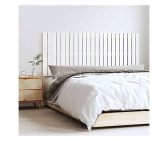 Falra szerelhető fejvég, fehér, 147x3x60 cm, tömör fenyőfa