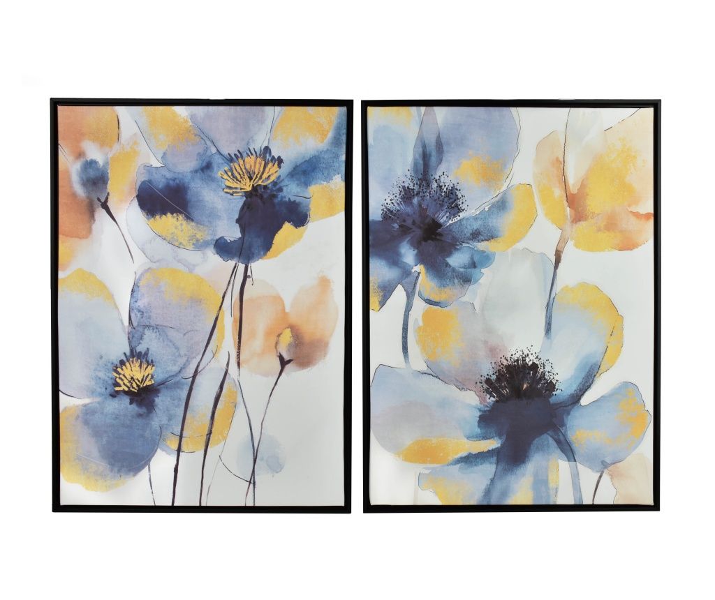 INGA Képek 2 db-os szett 50x70cm Arany Virágok