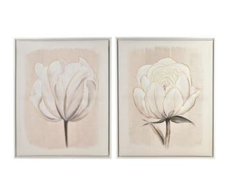 Set INGA 2 tablouri 40x50cm Floare Albă