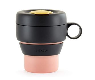 Lekue On The Go 1010233 Πτυσσόμενο Κύπελλο, 350 ml, -20/+100°C, Ερμητικά σφραγισμένο και στεγανό, Κοραλί