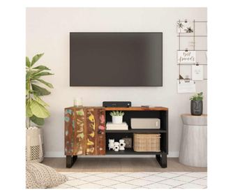 ТВ шкаф, 80x33x46 см, масивна рециклирана дървесина и обработена дървесина