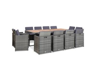 Set vanjskog namještaja s jastučićima 13 komada, antracit, poliratan