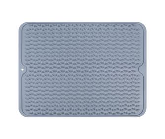 Duża, żaroodporna silikonowa mata do suszenia naczyń, jasnoszara ABYZ®™