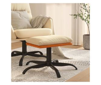 Tabure, krem, 60x60x39 cm, tekstil i ekološka koža