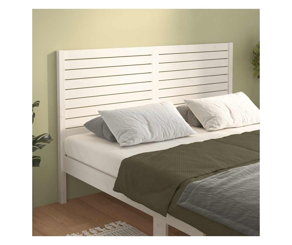 Krevetna uzglavlja, bijela, 166x4x100 cm, masivno drvo bora