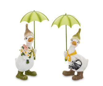 Figurina gasca cu umbrela, 21 cm