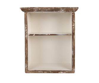 Vintage fehér fa fali polc 36x15x43 cm