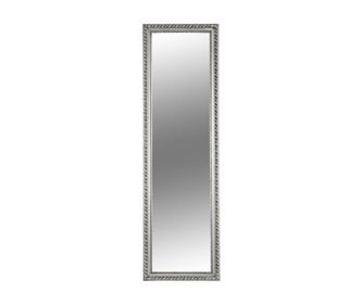 Zrkadlo Malkia s dreveným rámom v striebornej farbe 38x128 cm