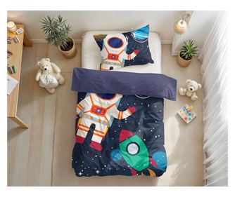 Sleeptime Space Man 2 Спален комплект, 1 човек, Микрофибър, 1x Чаршаф 140x200/220 см, 1x Калъфка 70 x 90см, Пере се