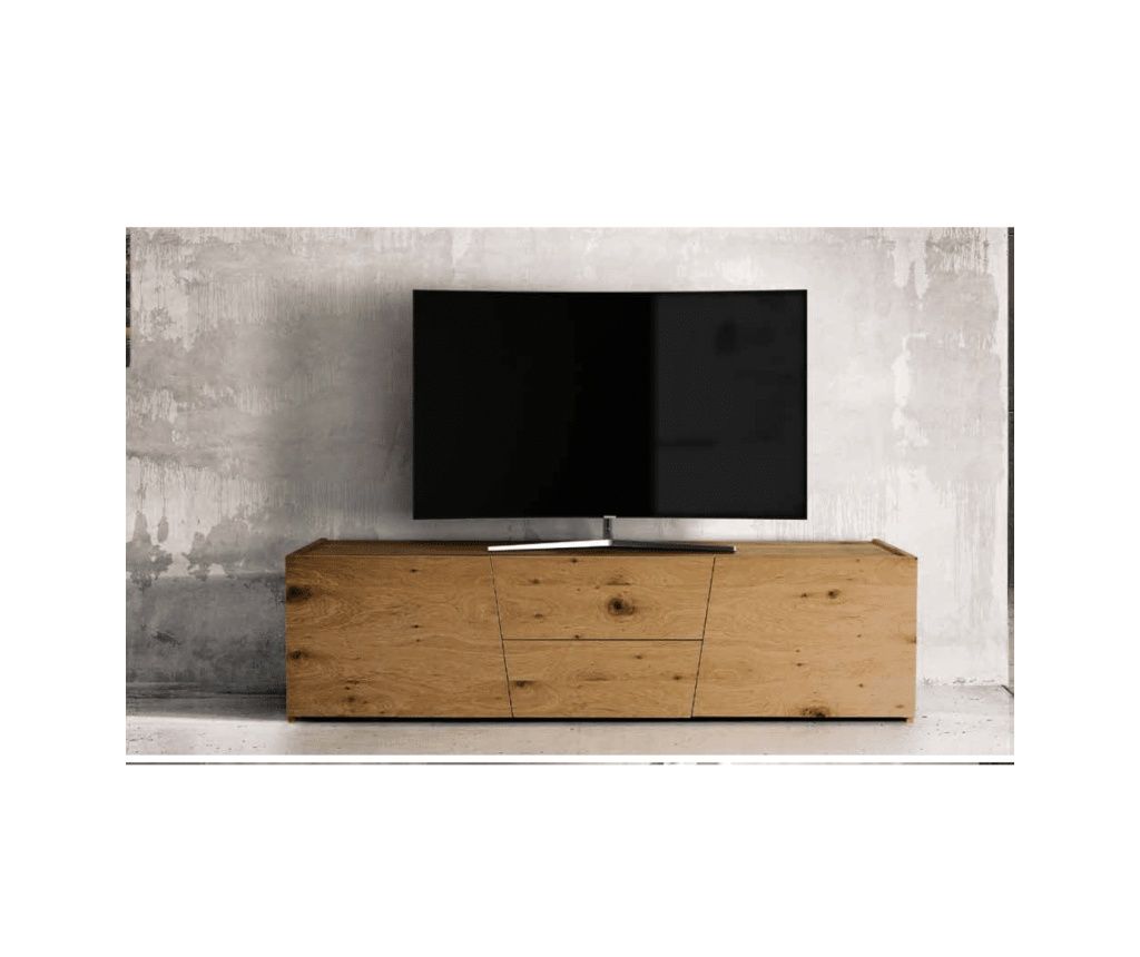TV STAND - NATURAL WOOD PERIWINKLE