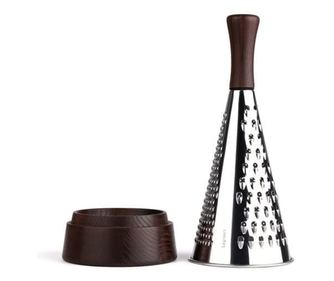 Legnoart kézi reszelő, Conico Large, 3 féle penge, kivehető fogantyú kiváló minőségű kőrisfából, gyűjtőtál, kézzel készített, ro