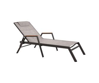 Шезлонг, HM5559.02, Сив, Polywood, 209х65см.
