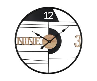 Часовник, Divoso Inart, Черен, Метал, 60х3х60см.