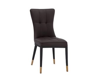 Трапезен стол, Sammy, Кафяв, Изкуствена кожа, 46х54х95см.