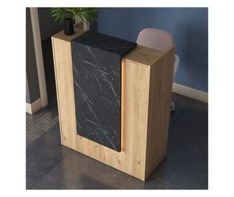 Рецепция, Zowel, Орех/Черен мрамор, ПДЧ, 90x40x110см.