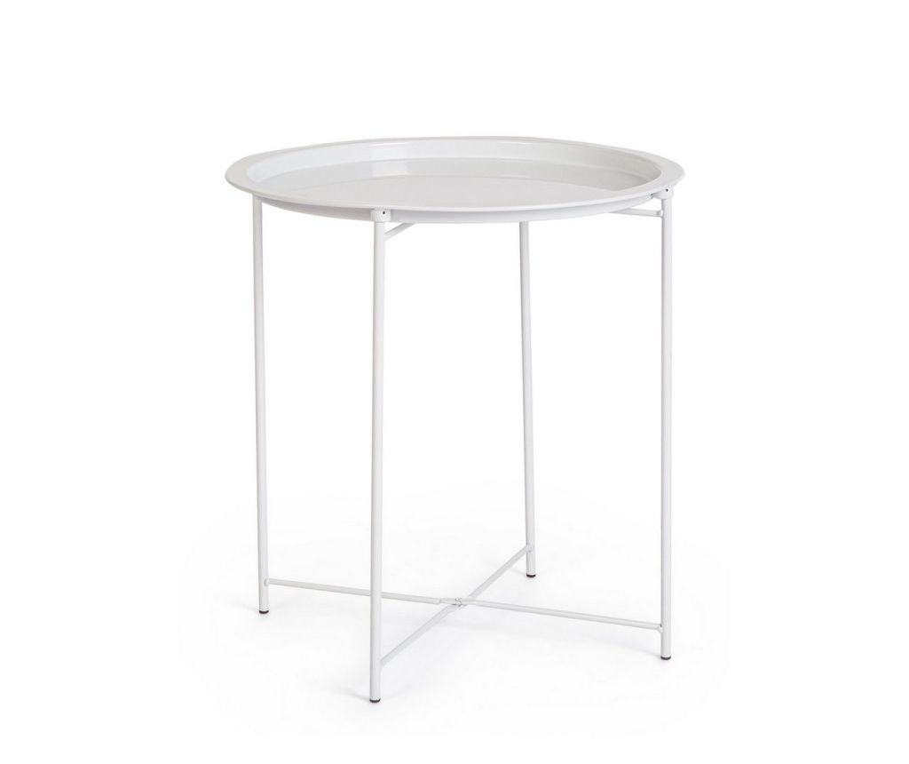 Hilmar Λευκό Ατσάλινο Τραπεζάκι Σαλονιού Ø47x51y