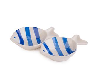 Porcelanasta skleda Modra riba 21,2x14,6x3,8v