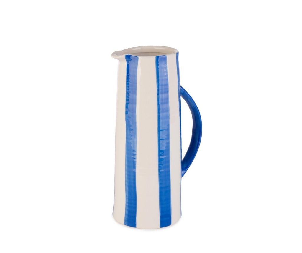 Carafa decorativa portelan alb albastru Joly 15,8x11,2x27,6h