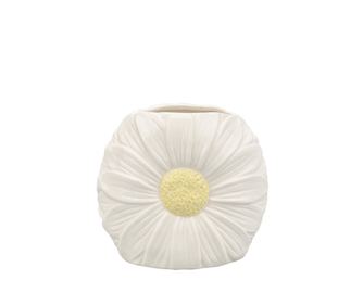 Florysia Bílá Žlutá Keramická Váza na Květiny 14,30x8x13v