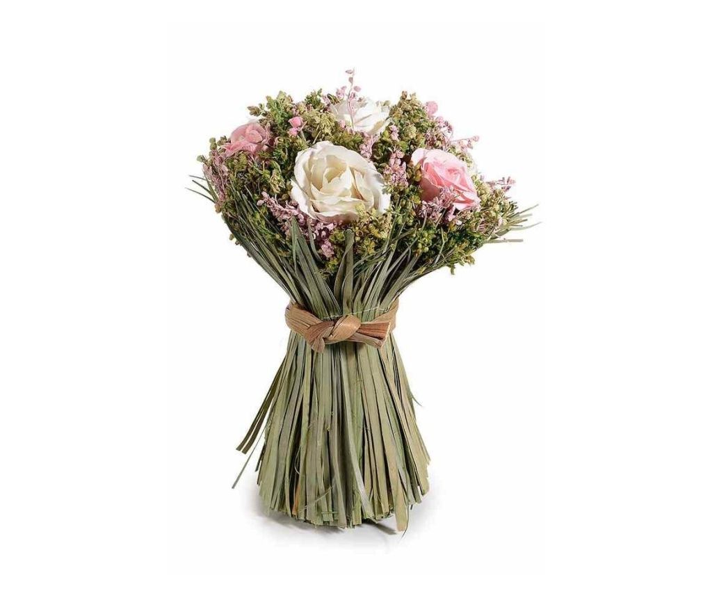 White Pink Artificial Flower Bouquet 15x20.5 cm