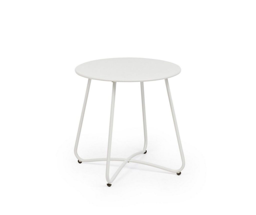 Austin Λευκό Μεταλλικό Τραπεζάκι Σαλονιού Ø45x45h