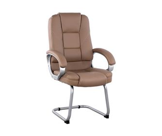 Посетителски стол, HM1144.09, Кафяв, Изкуствена кожа, 63х67х112см.