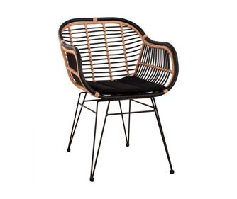 Градински стол, Allegra, Бежов, Естествен ратан, 58х60х82см.