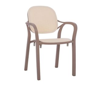 Градински стол, KHEM, Капучино, Изкуствена кожа, 57х57х83см.