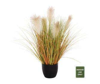 Декоративно растение, Phragmites Australis, Зелен, Пластмаса, 24х18х91см.