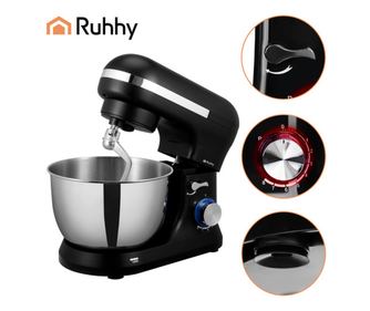 RUHHY Кухненски робот, 1000W, 180 RPM, 8 скорости, 4.5L купа от неръждаема стомана, 3 аксесоара, Черен
