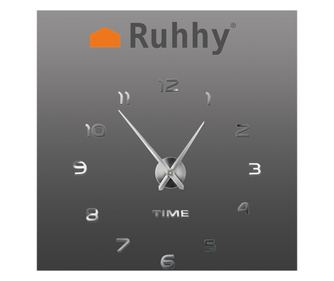 Направи си сам 3D часовник с огледален ефект, регулируем диаметър 60-130 см, сребрист цвят, лесен монтаж, безшумен механизъм