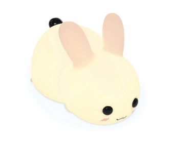 Lampa de veghe LED pentru copii Navaris, design iepuras, 15 x 9 x 10 cm, reincarcabila prin USB, cronometru, silicon BPA-free