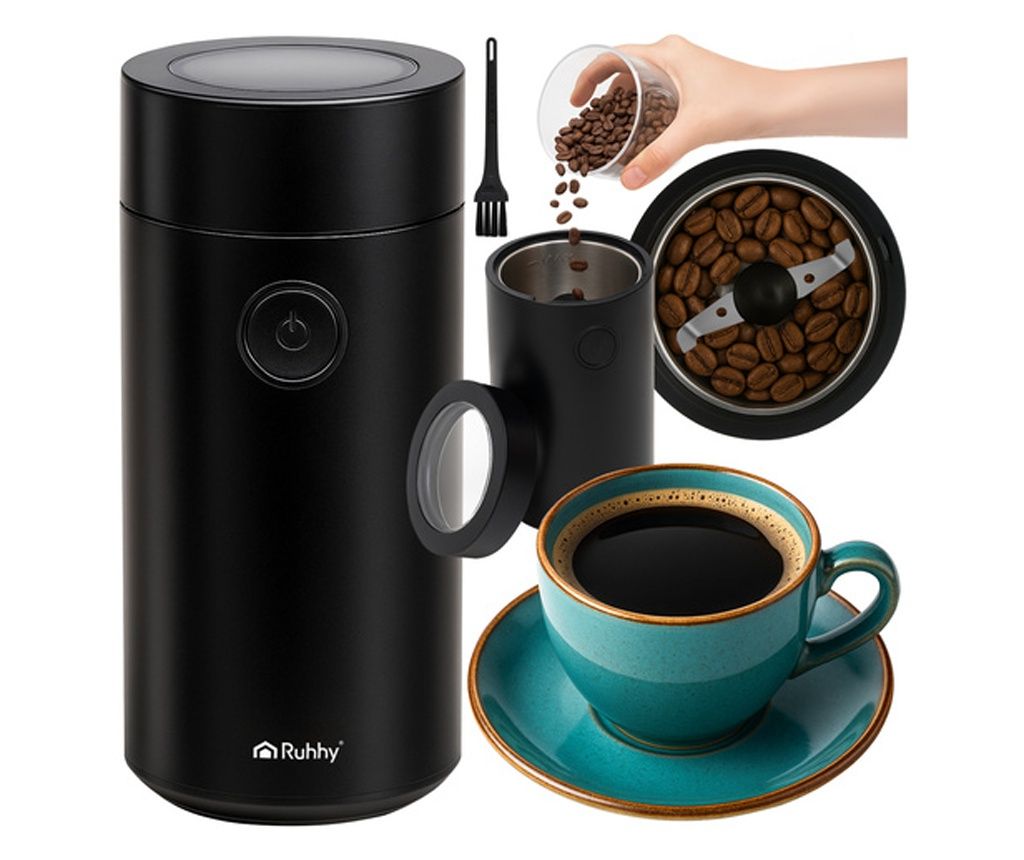 Râșniță electrică de cafea, condimente și nuci Ruhhy — Lame din oțel inoxidabil, 50g, 150W
