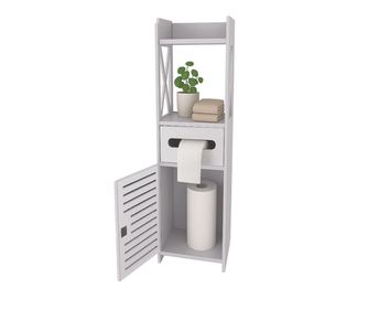 Álló fürdőszobaszekrény, WC-papír tartóval, zárható, 80x2x2 cm, Kompakt és stílusos kialakítás Ruhhy