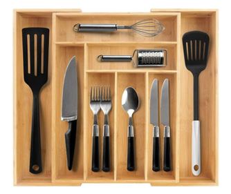 Ruhhy Kihúzható Bambusz Evőeszköz Tartó Fiókba