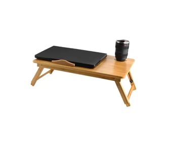 Többfunkciós laptop tartó asztal, reggeliző tálca, fiókos, bambusz