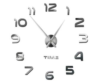 Dekoratív falióra, 3D számok, csendes mechanizmus, keret nélküli, állítható 60-130cm Ruhhy